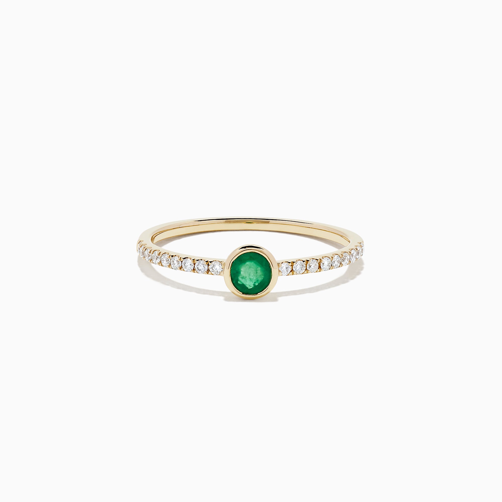 Effy Brasilica 14K Yellow Gold Emerald and Diamond Ring, 0.37 TCW