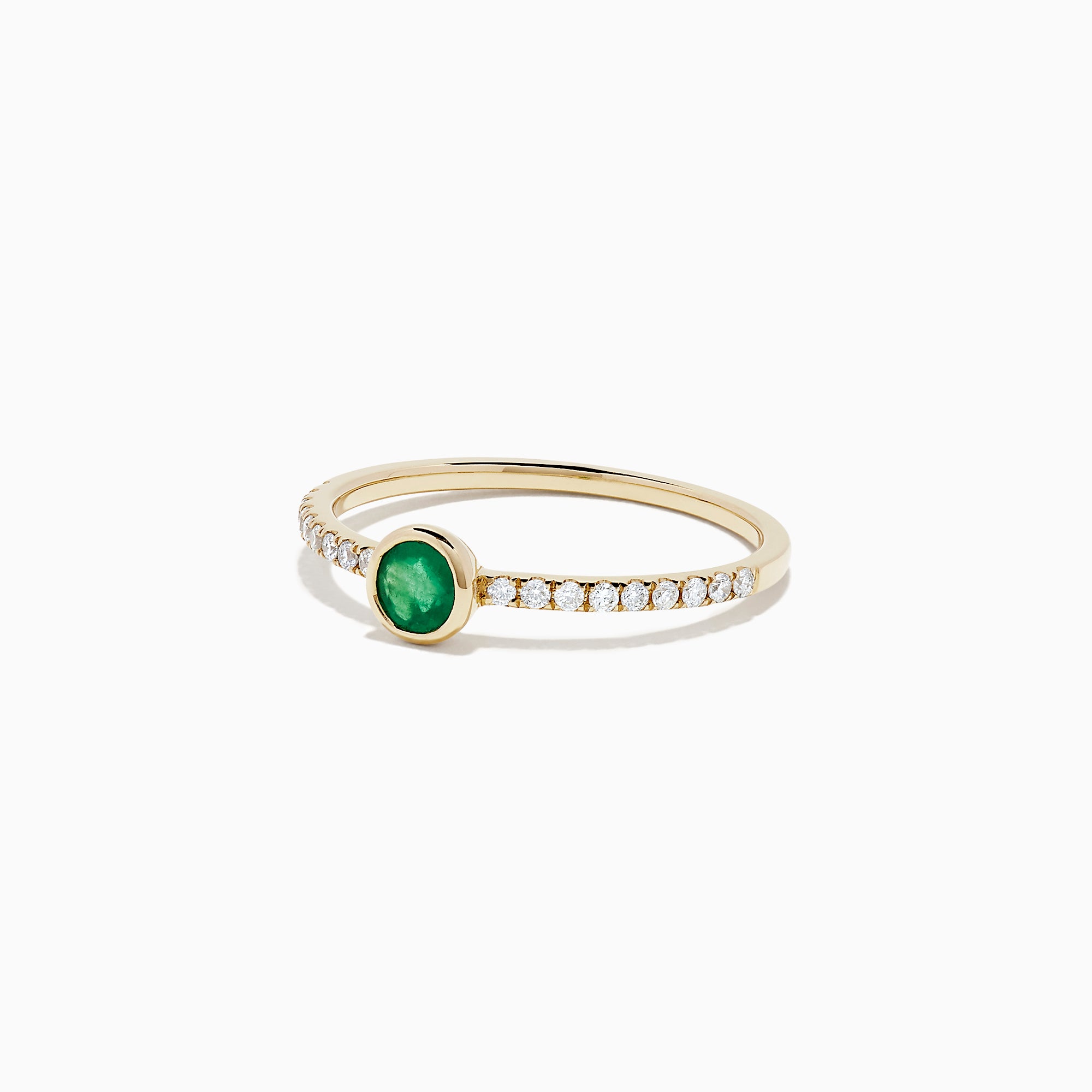 Effy Brasilica 14K Yellow Gold Emerald and Diamond Ring, 0.37 TCW