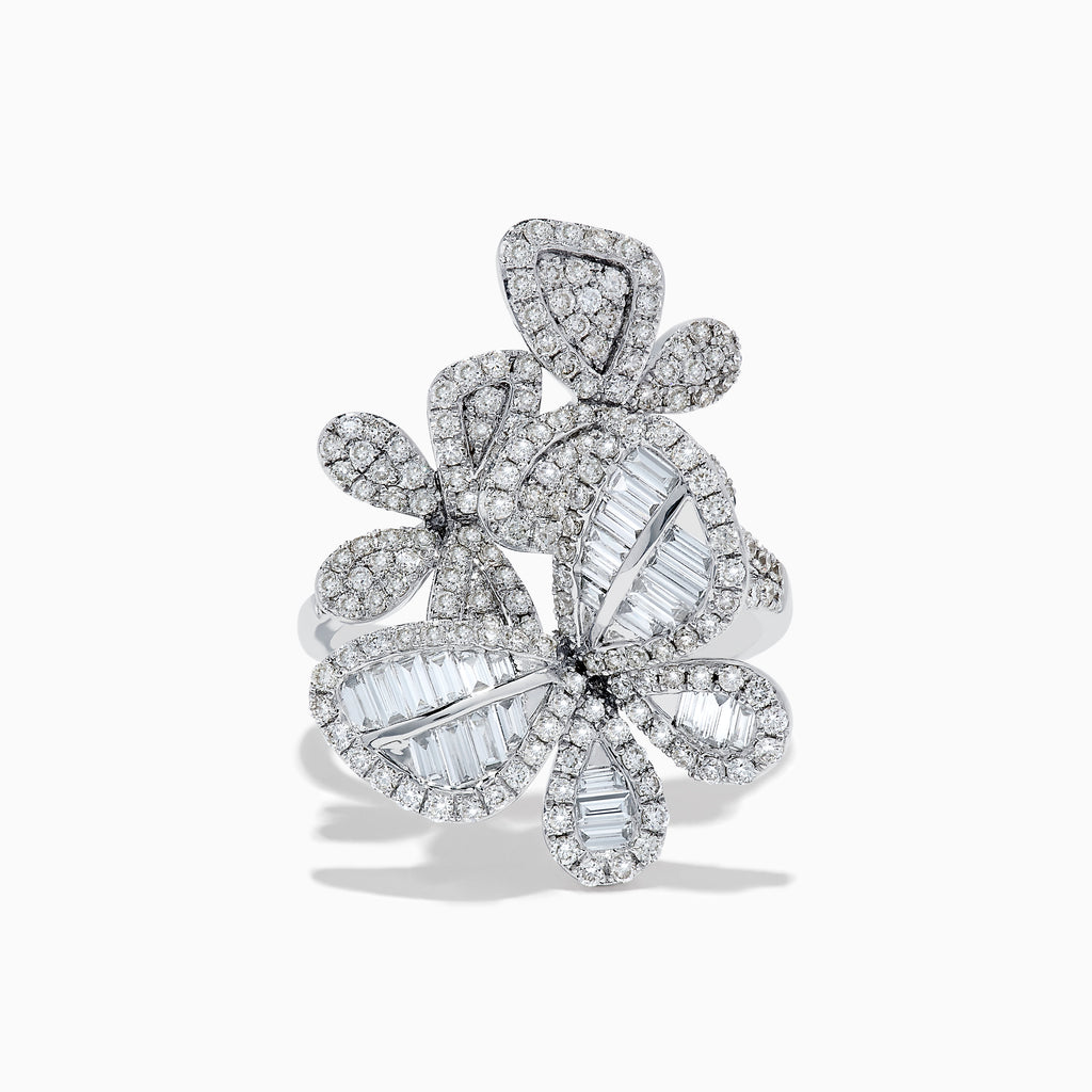 Effy 14K White Gold Diamond Multi Butterfly Ring