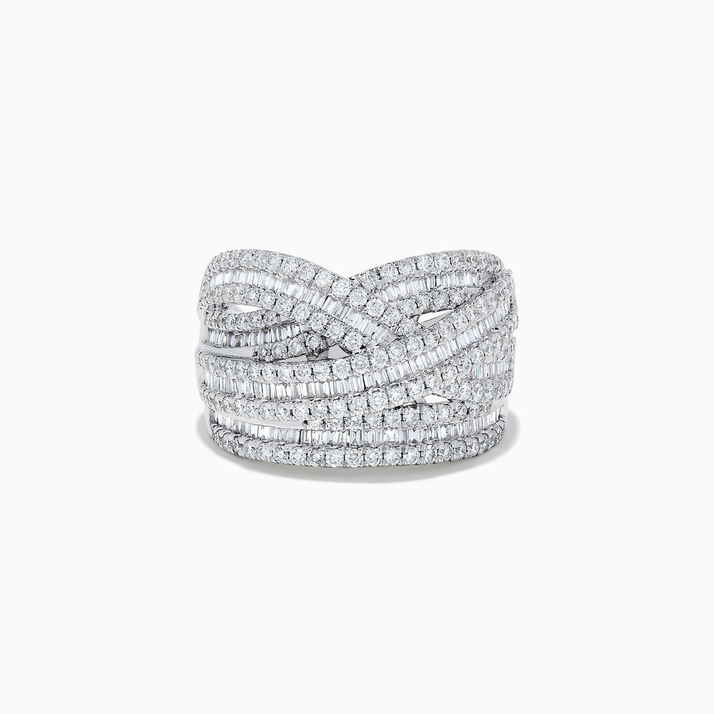 Effy Classique 14K White Gold Diamond Crossover Ring
