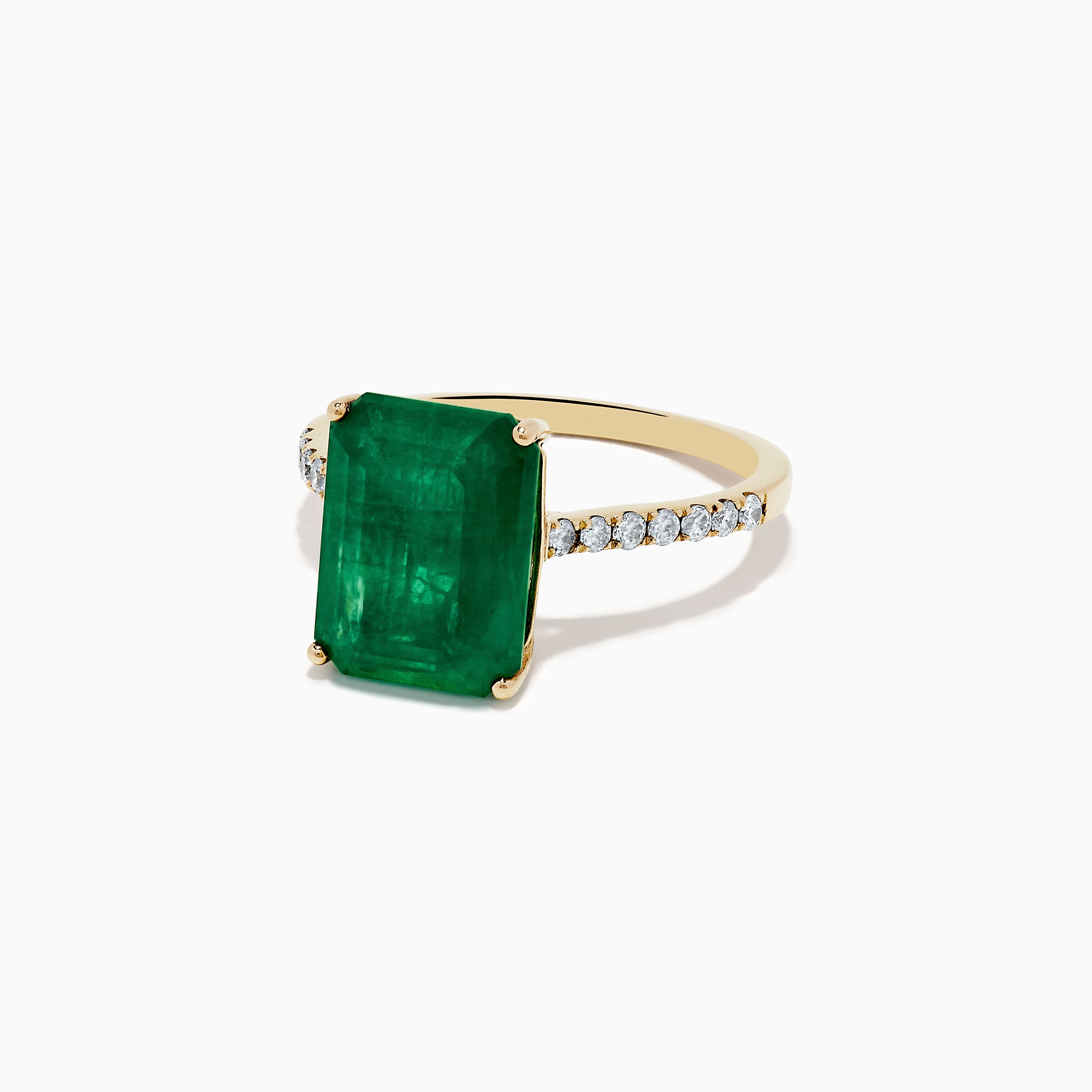 Effy Brasilica 14K Yellow Gold Emerald and Diamond Ring