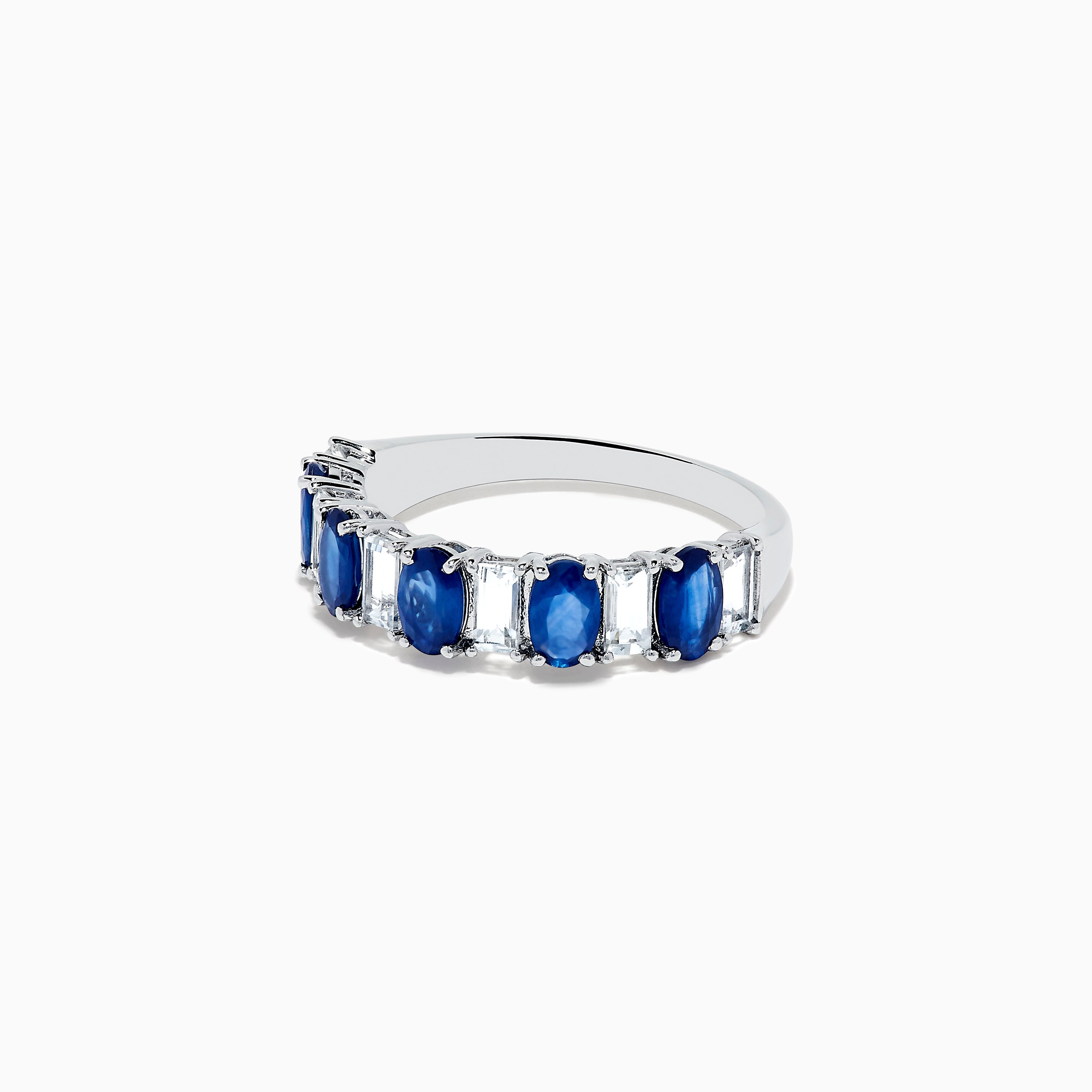 Bloom Large Flower Blue Sapphire Ring in White Gold – AS29