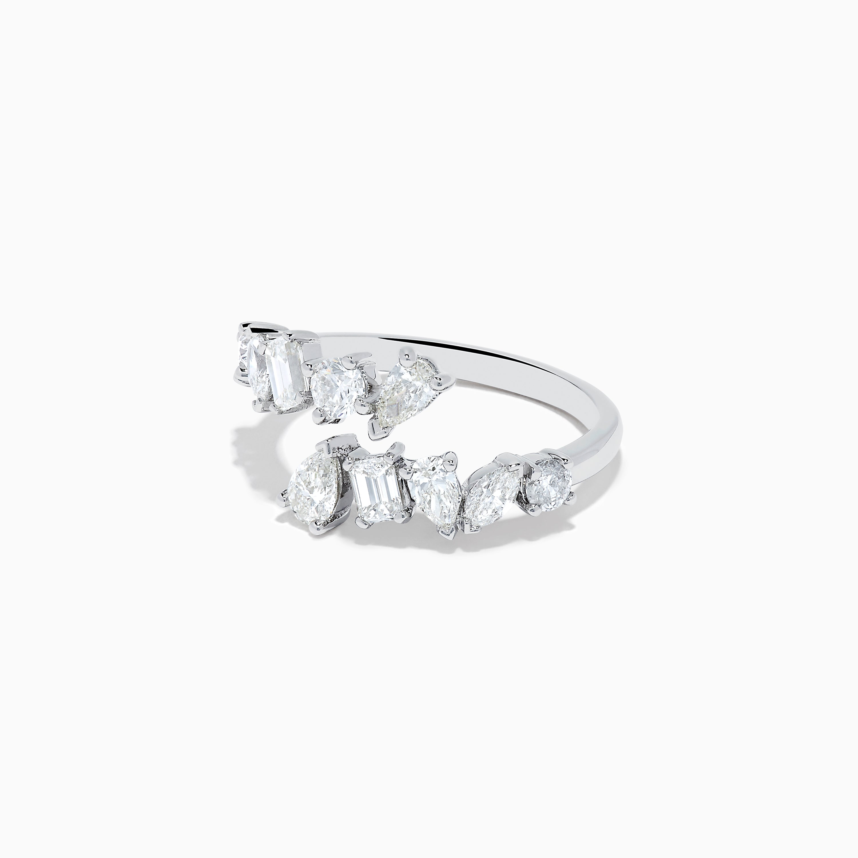Classique 14K White Gold Diamond Bypass Ring 1.36 TCW 