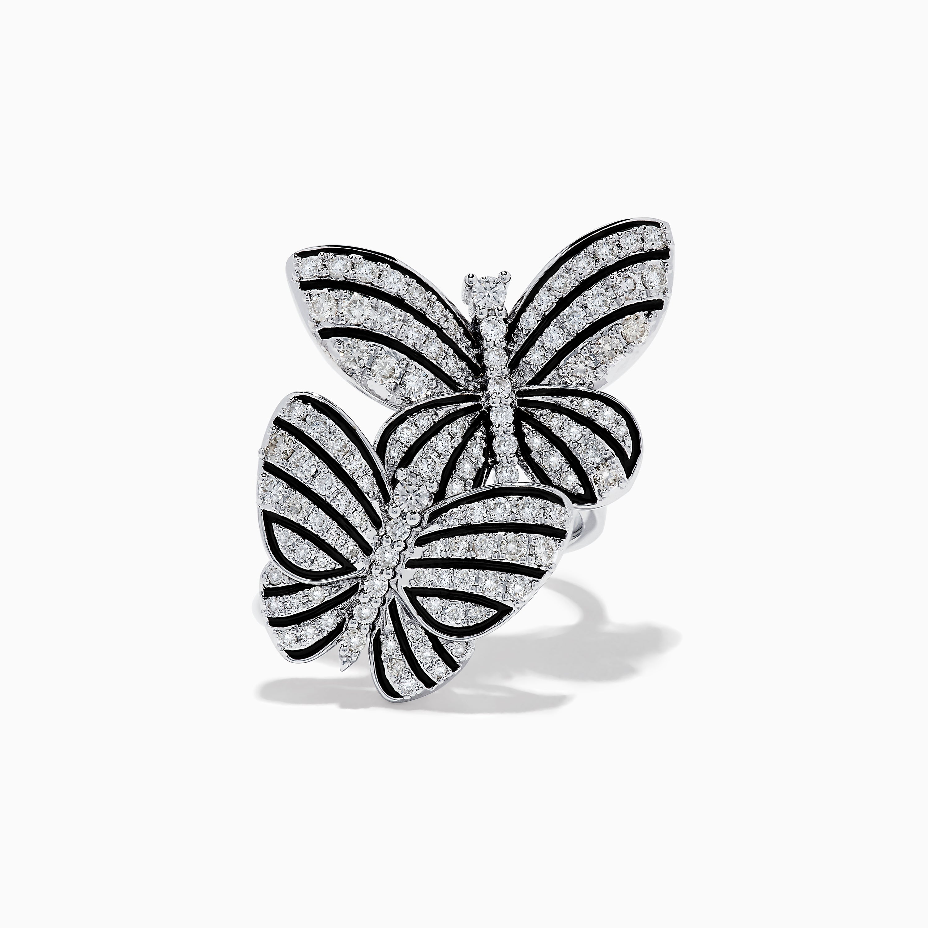 Effy Nature 14K White Gold Diamond Multi Butterfly Ring
