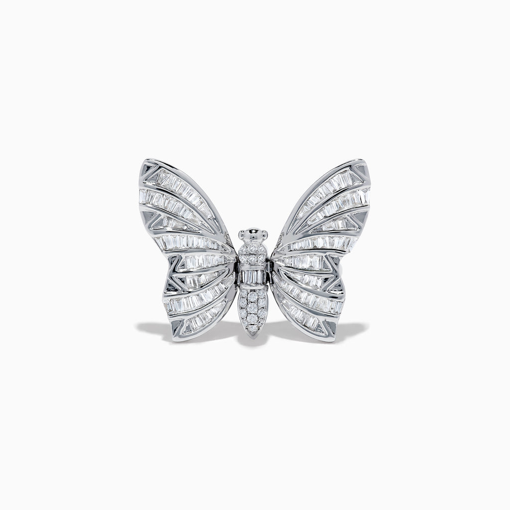 Effy 14K White Gold Diamond Butterfly Ring