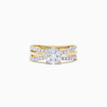 The Bouquet 14K Yellow Gold Diamond Cluster Ring, 0.39 TCW, features a large oval center diamond on a split shank band set with smaller round diamonds, shown against a plain white background.