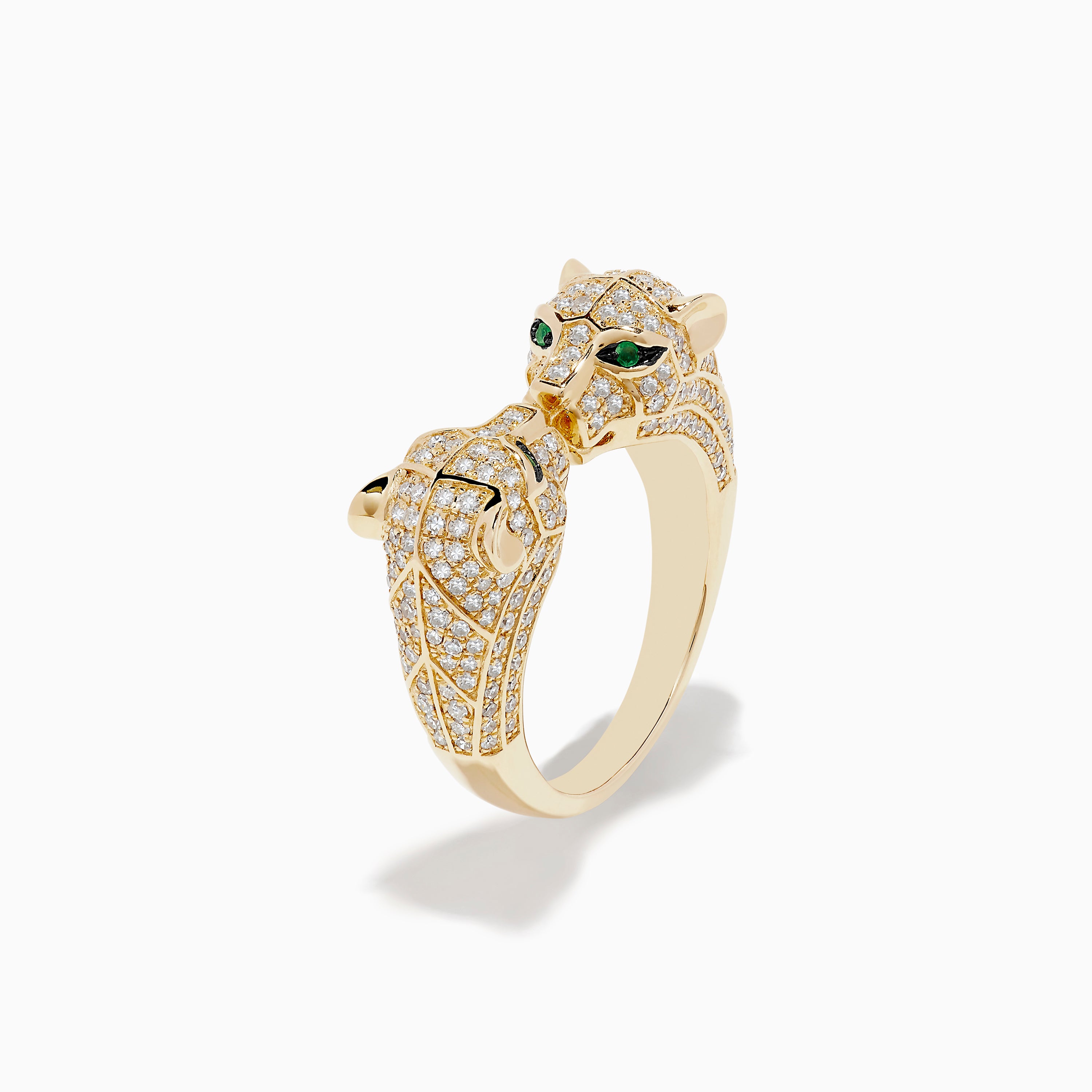 Effy Signature 14K Yellow Gold Emerald and Diamond Panther Ring
