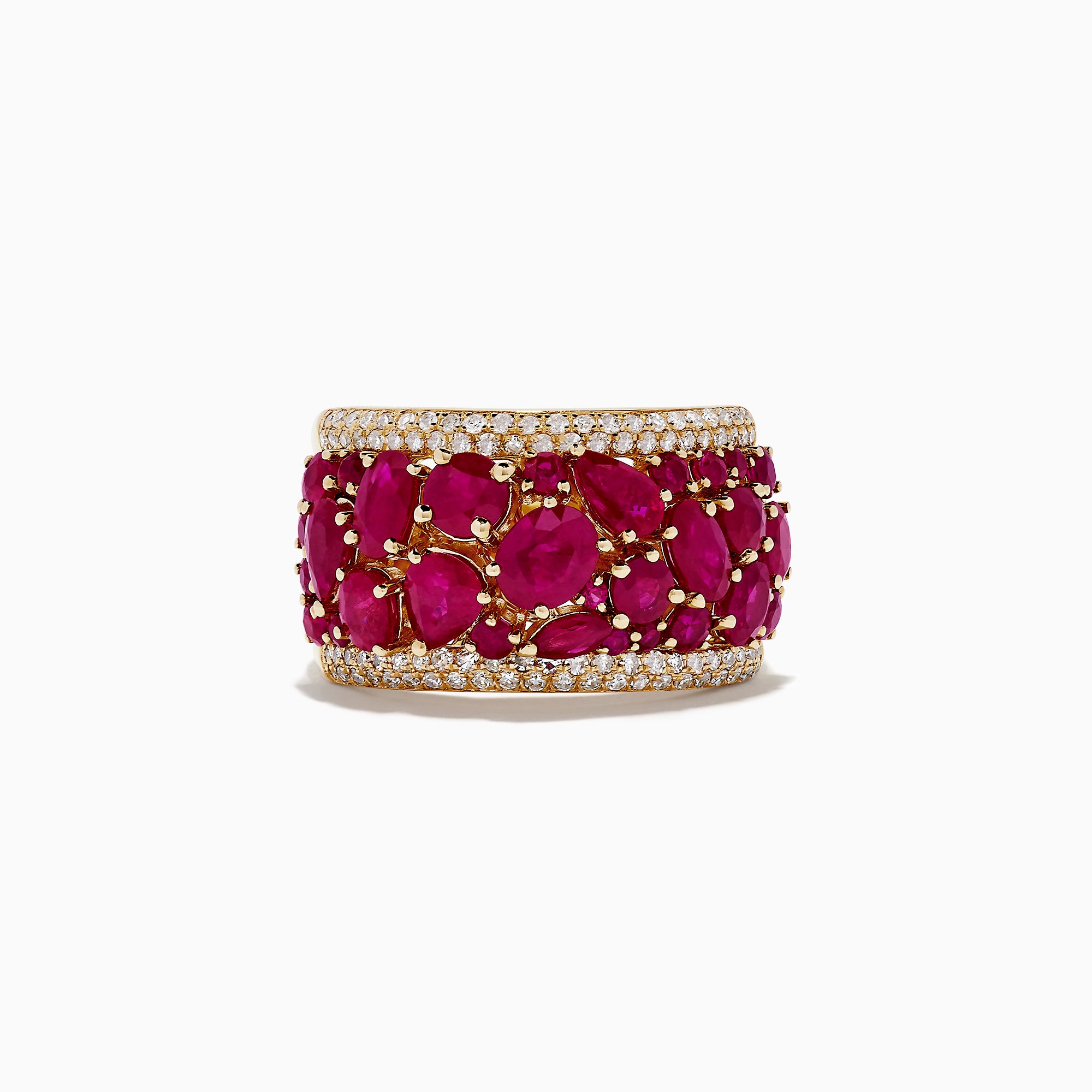 Effy Ruby Royale 14K Yellow Gold Ruby and Diamond Ring, 4.51 TCW