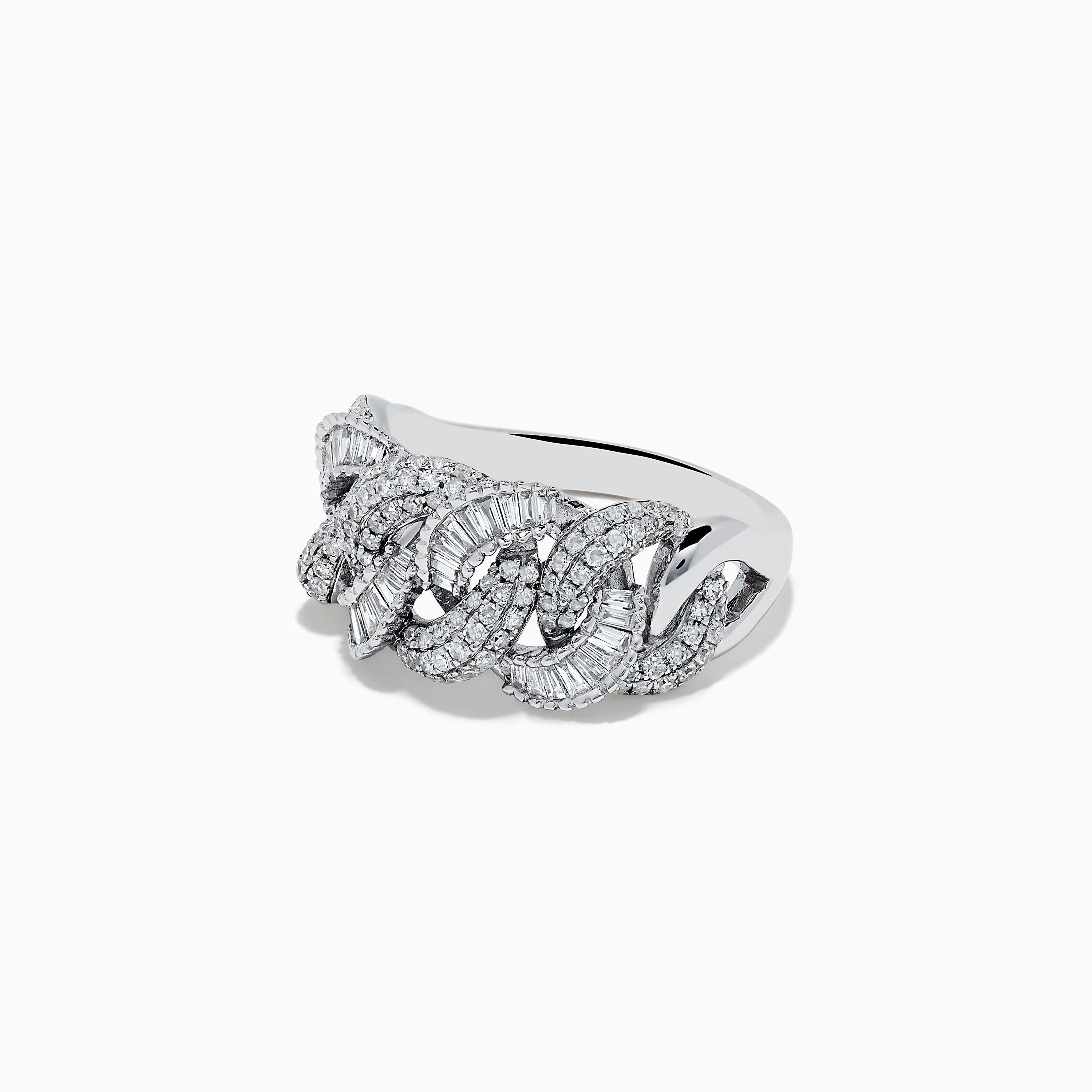 Effy 14K White Gold Diamond Spiral Ring