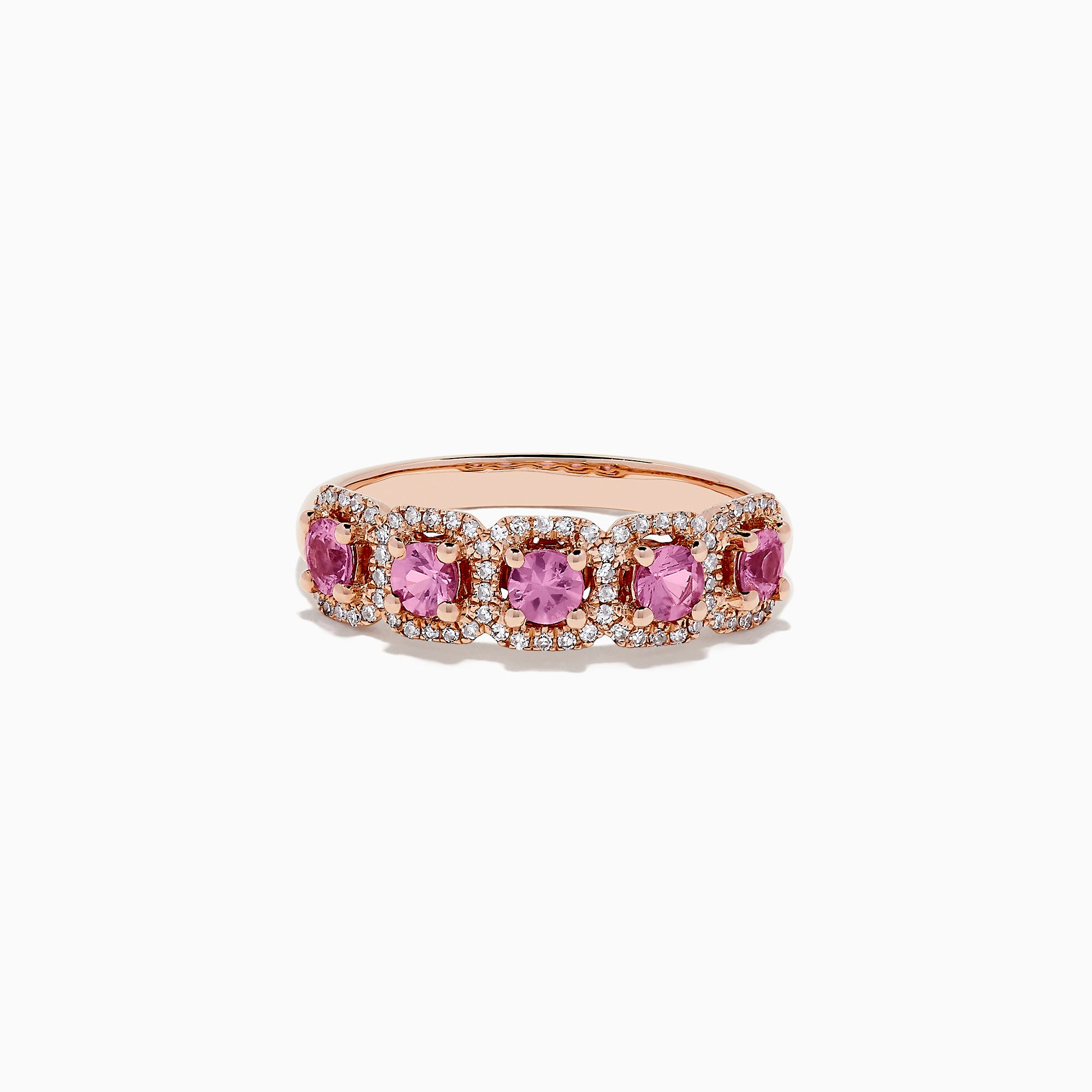 Rose Gold Pink Diamond Eternity Ring, 14K Rose Gold