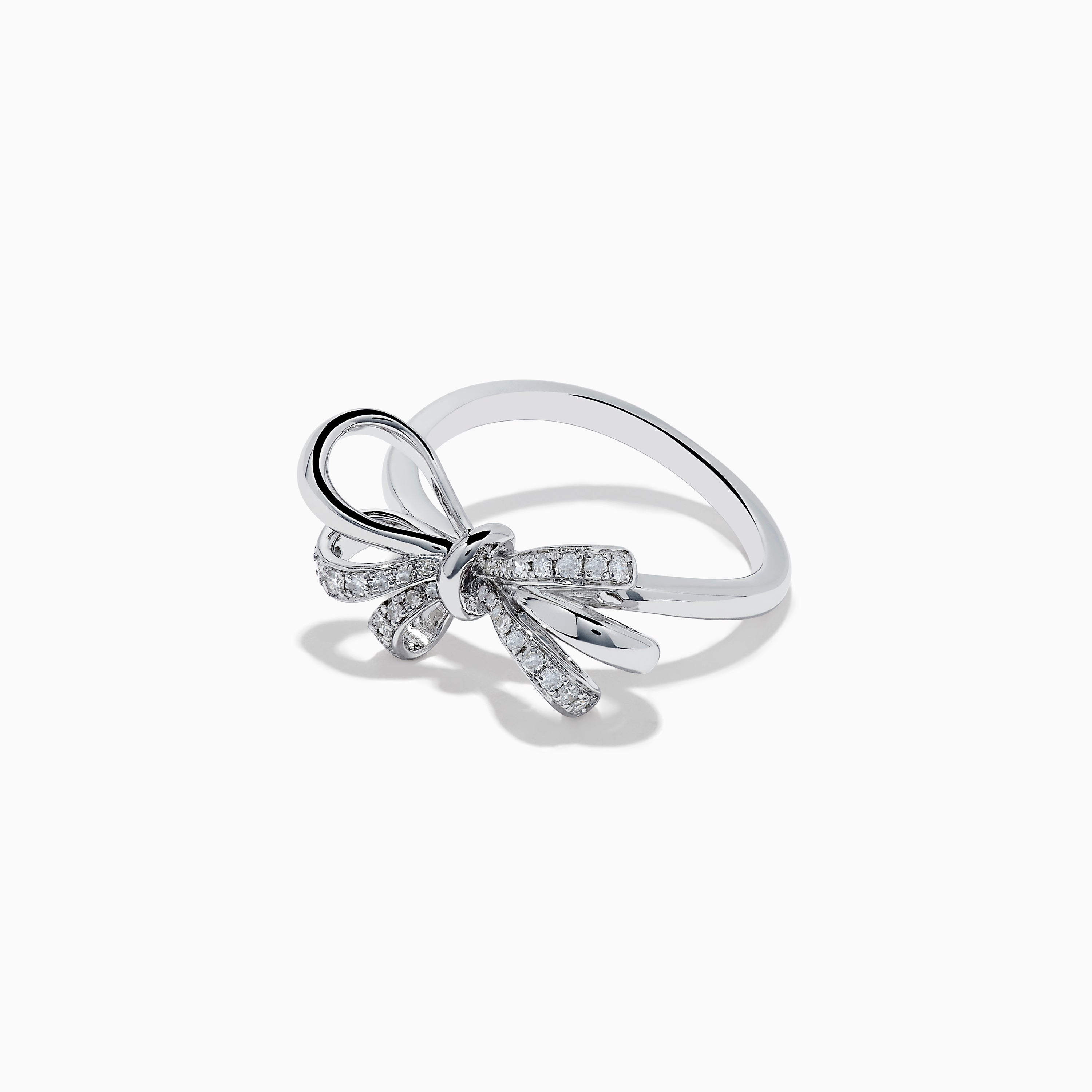 Effy 925 Sterling Silver Diamond Bow Ring