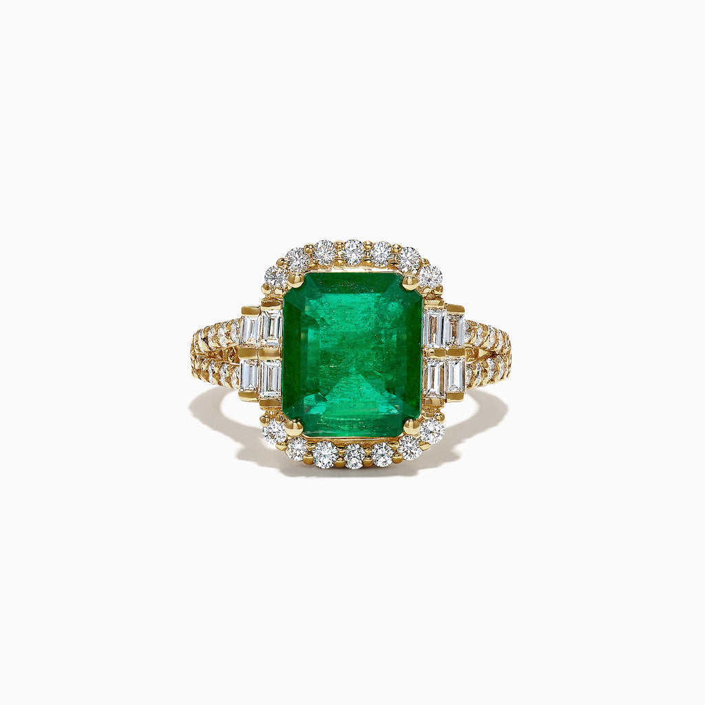Effy Limited Edition 18K Yellow Gold Emerald and Diamond Ring, 4.87 TCW