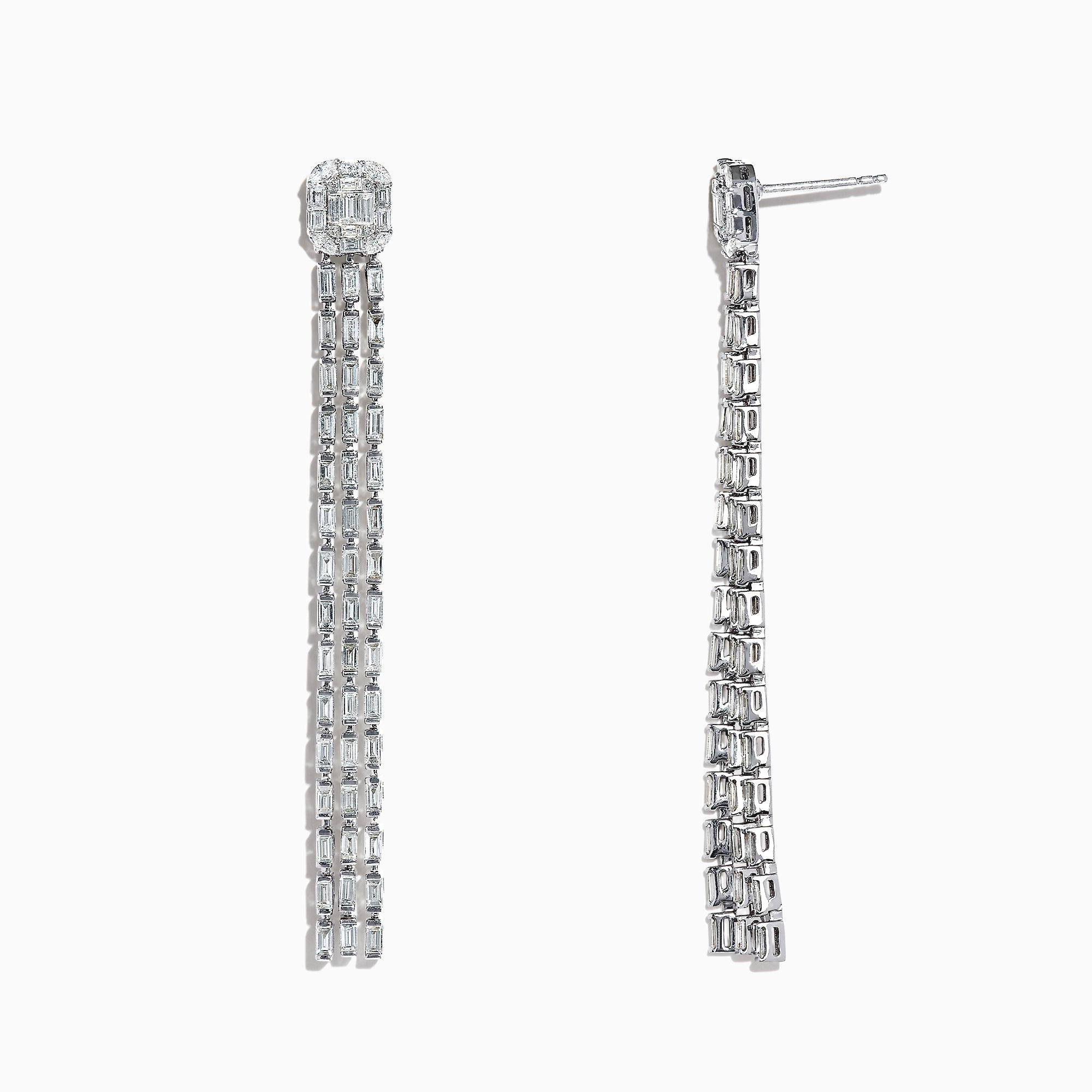 Effy Classique 14K White Gold Diamond Fringe Earrings, 3.81 TCW