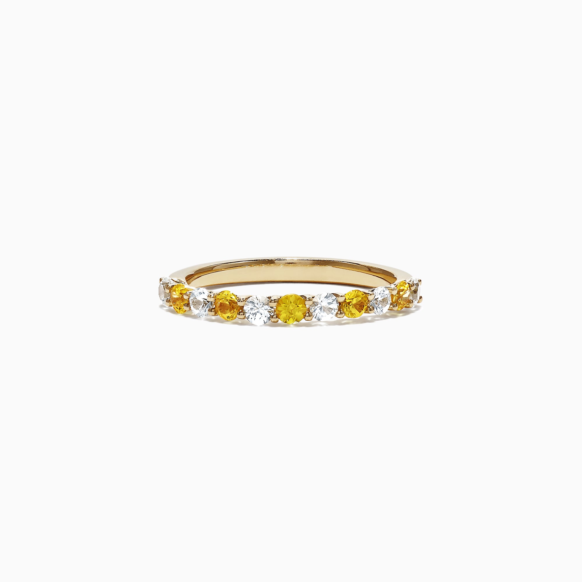 Effy 14K Yellow Gold Yellow and White Sapphire Band Ring, 0.94 TCW