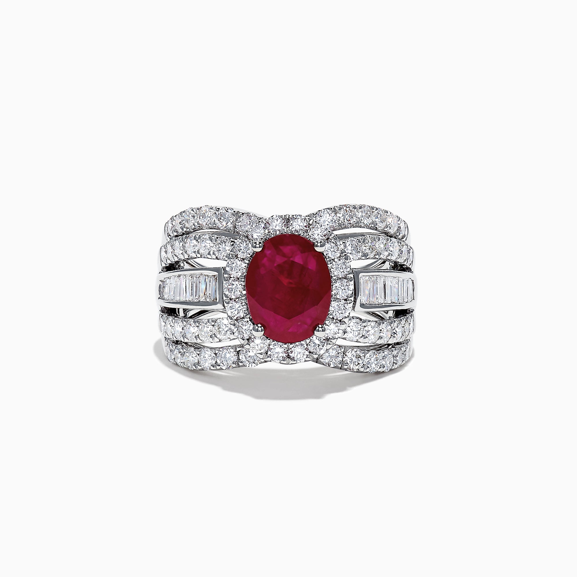 Effy Limited Edition 14K White Gold Ruby and Diamond Ring, 3.59 TCW