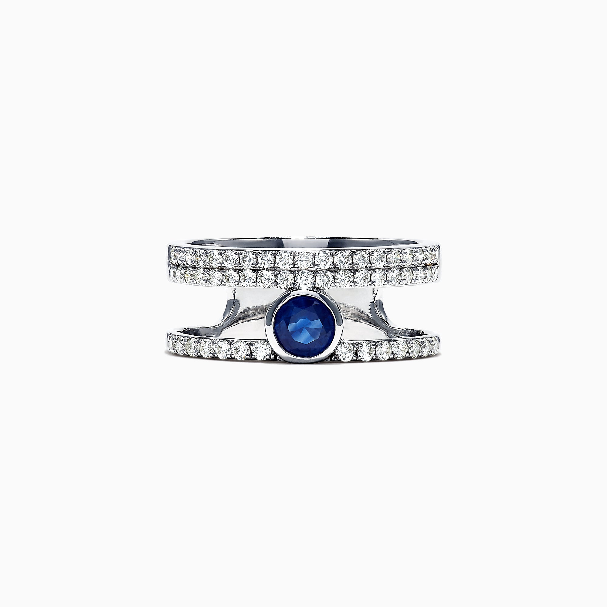 Effy Royale Bleu 14K White Gold Diamond and Sapphire Ring, 1.06 TCW
