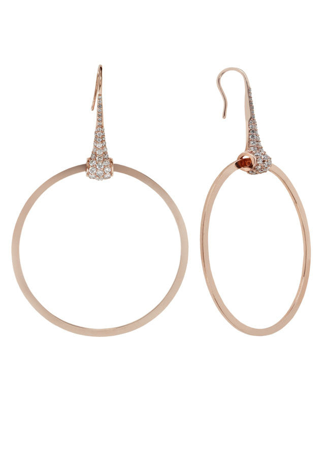 Pave Classica Diamond Dangle Earrings, 1.16 TCW