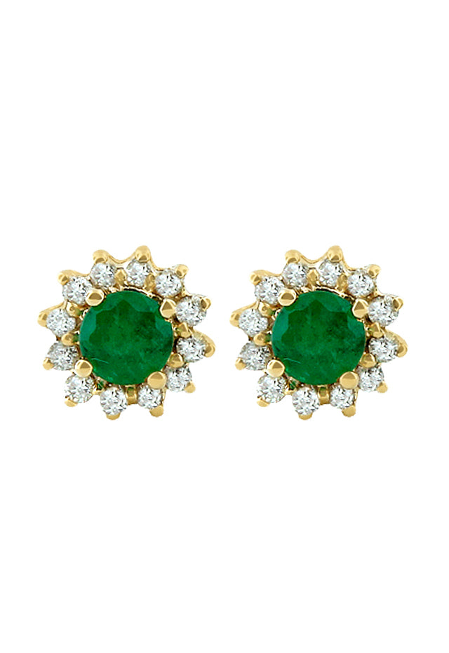 Effy Brasilica 14K Yellow Gold Emerald and Diamond Earrings, 0.72 TCW
