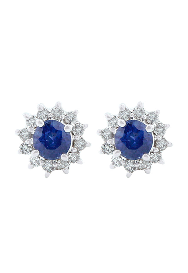 Gemma Royalty Sapphire and Diamond Earrings, 0.89 TCW