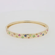 Watercolors 14K Yellow Gold Multi Sapphire Bangle