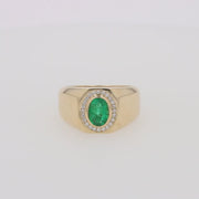 Men's Brasillica 14K Yellow Gold Diamond and Emerald Ring