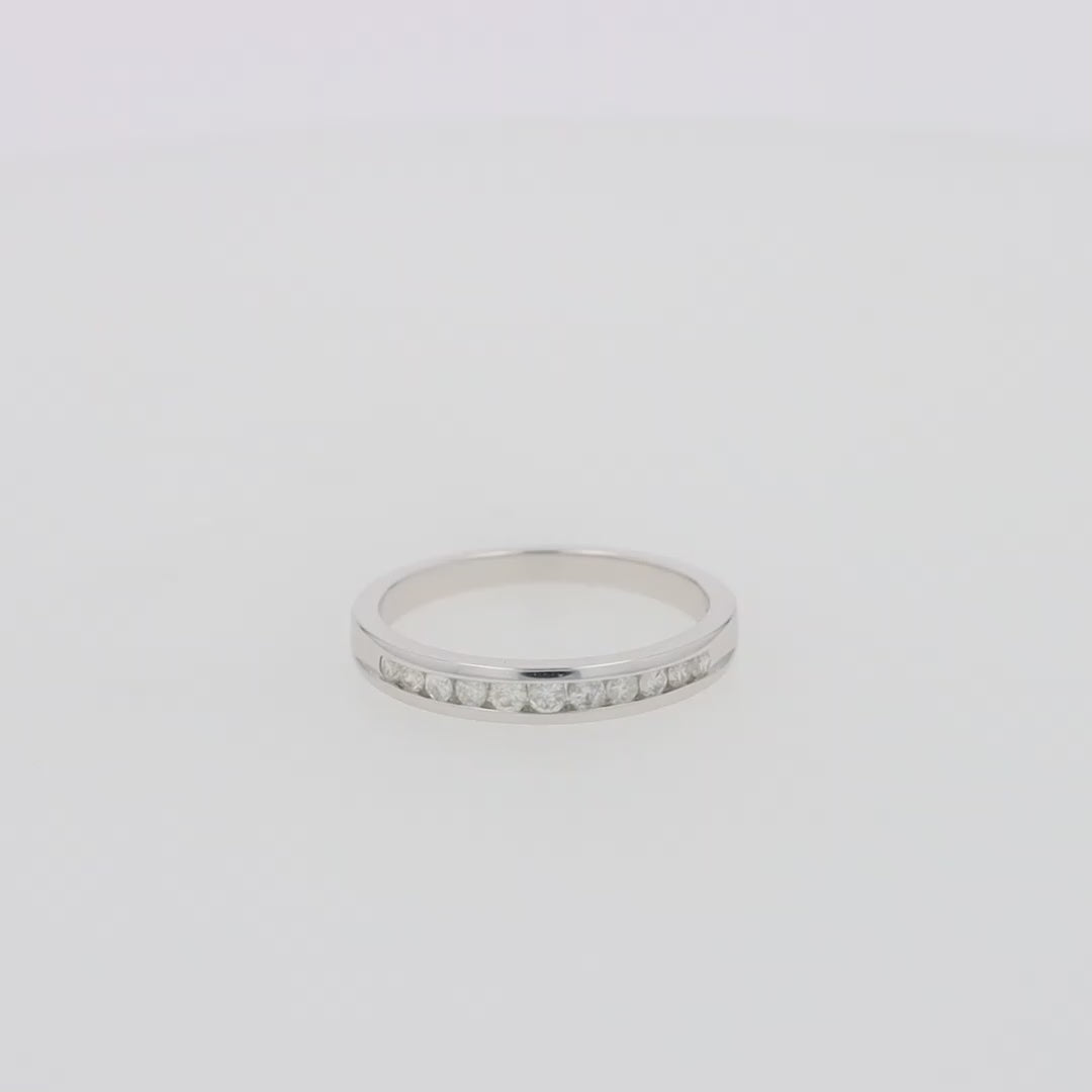 Translation missing: en.Bridal 14K White Gold Channel Set Diamond Band, 0.24 TCW