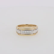 Men's 14K Yellow and White Gold Diamond Ring, 0.20 TCW