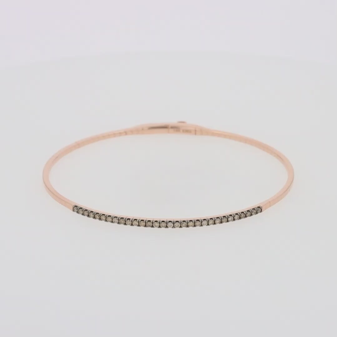 14K Rose Gold Espresso Diamond Bangle