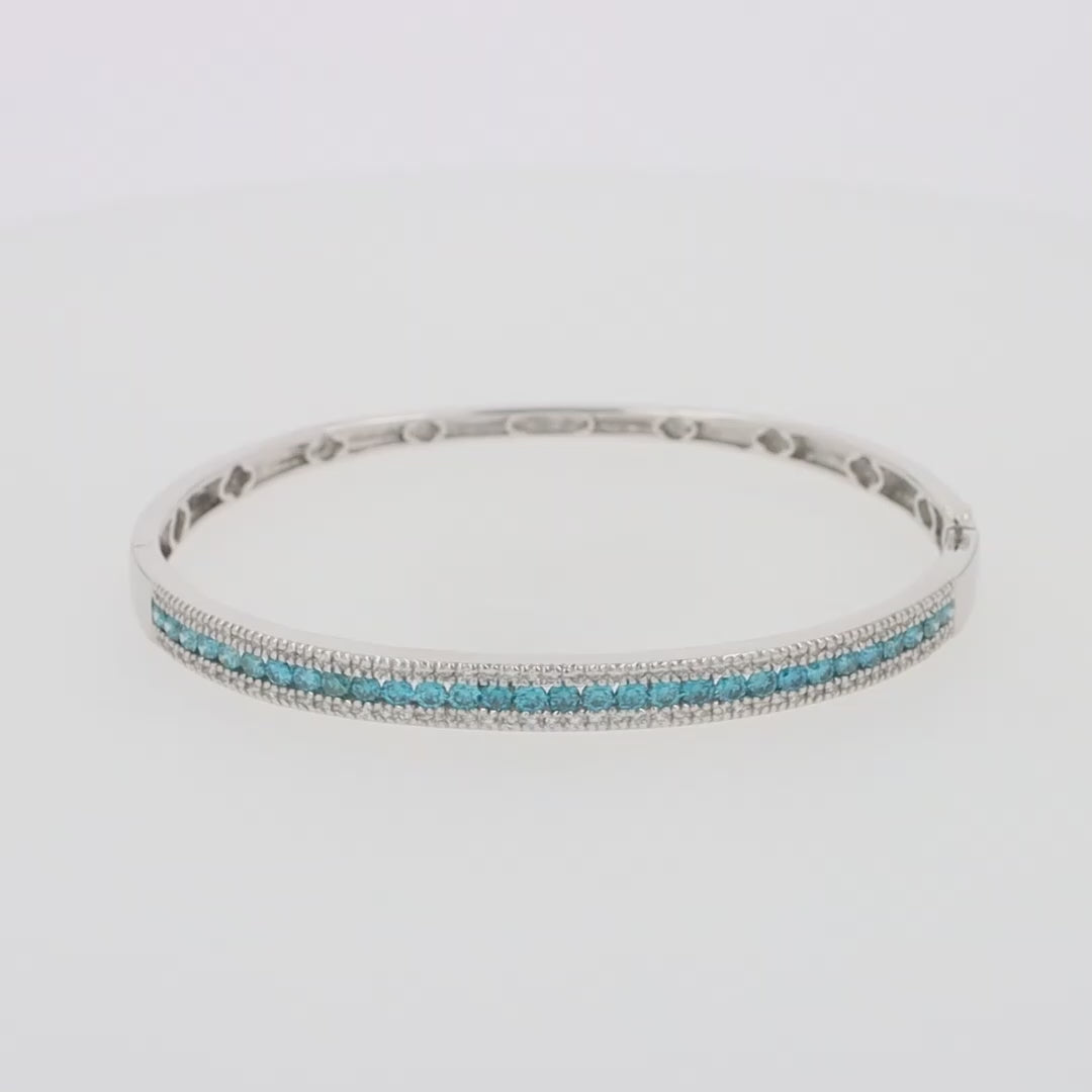 Translation missing: en.Bella Bleu 14K White Gold Blue and White Diamond Bangle, 2.13 TCW