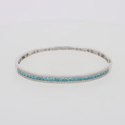 Bella Bleu 14K White Gold Blue and White Diamond Bangle, 2.13 TCW