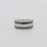 14K White Gold Black and White Diamond Ring, 2.48 TCW