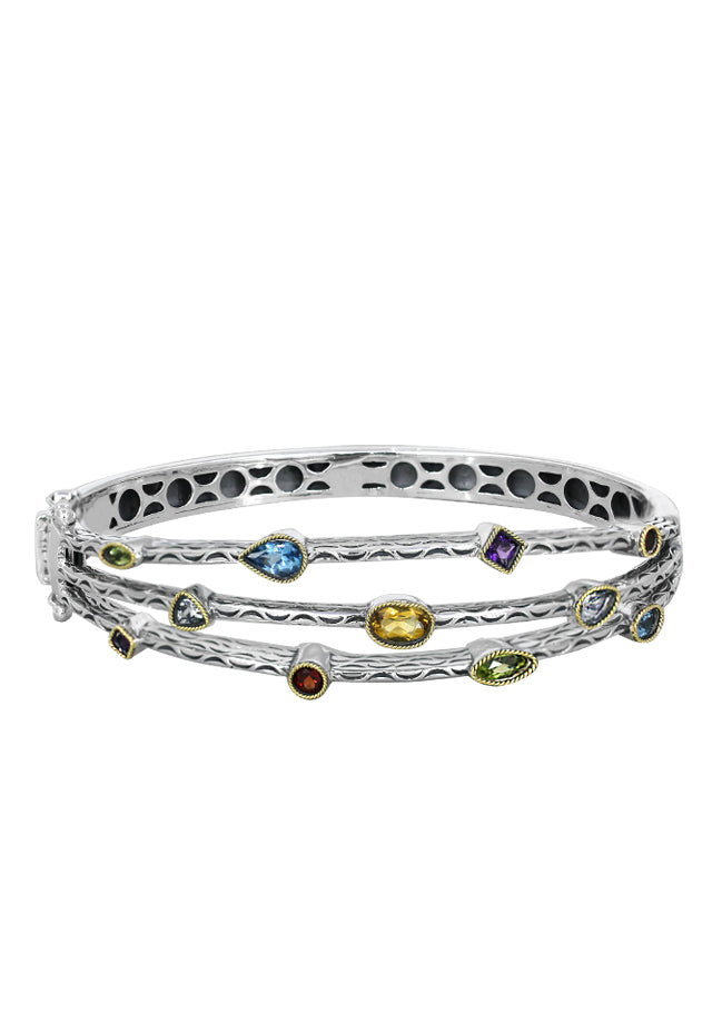 925 Gemstone Bangle 2.39 TCW