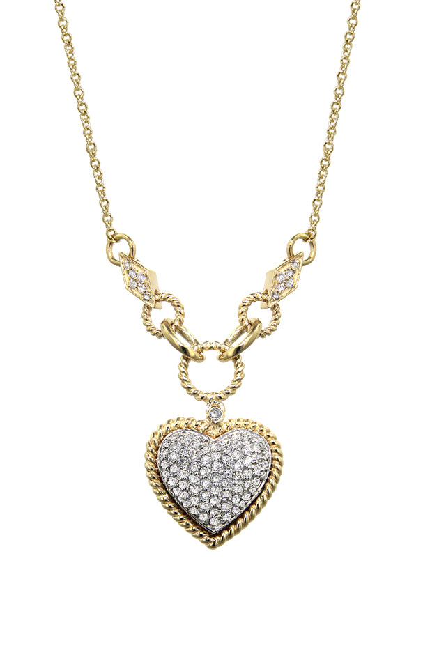 Pave Classica Diamond Heart Pendant, 1.05 TCW