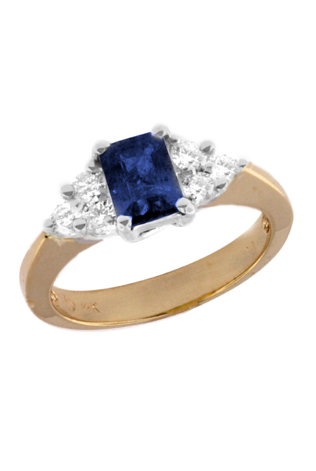 Effy Royale Bleu 14K Yellow & White Gold Blue Sapphire and Diamond Ring, 1.46 TCW