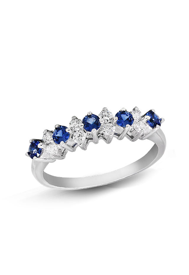 Gemma Blue Sapphire and Diamond Ring, 0.76 TCW