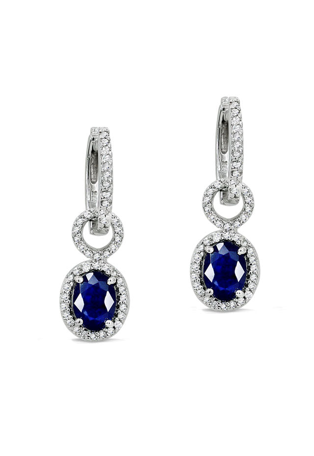 Gemma Blue Sapphire and Diamond Earrings, 2.27 TCW