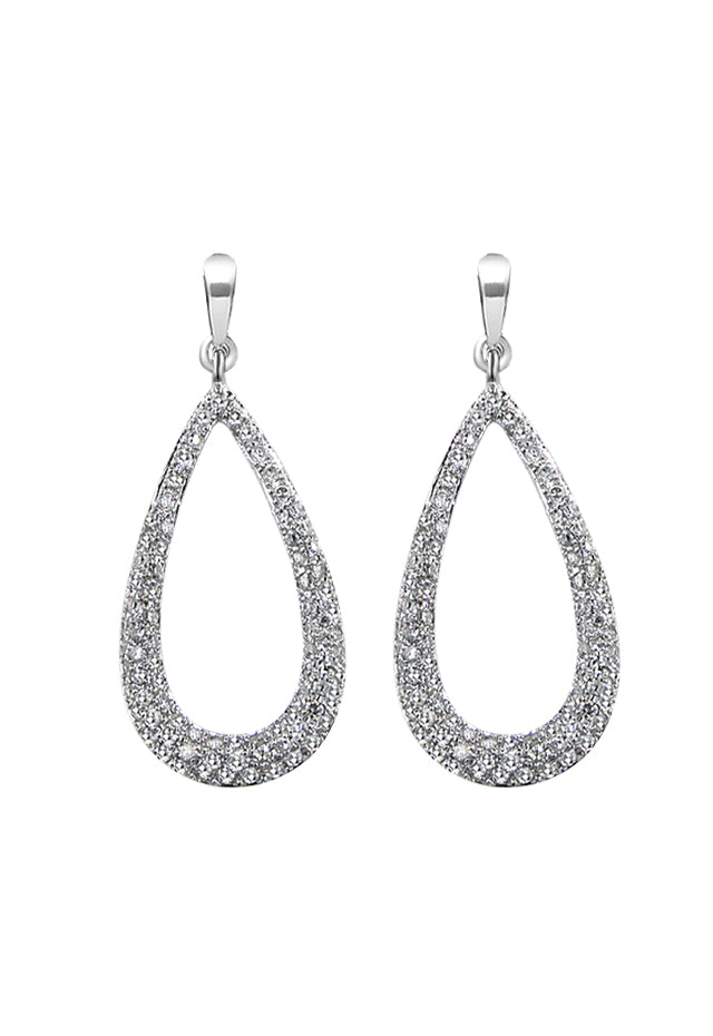 Pave Classica Diamond Dangle Earrings, 0.66 TCW