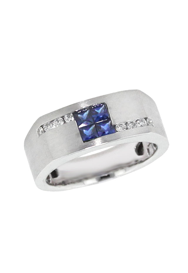 Effy Men's Sapphire and Diamond Ring, 0.98 TCW