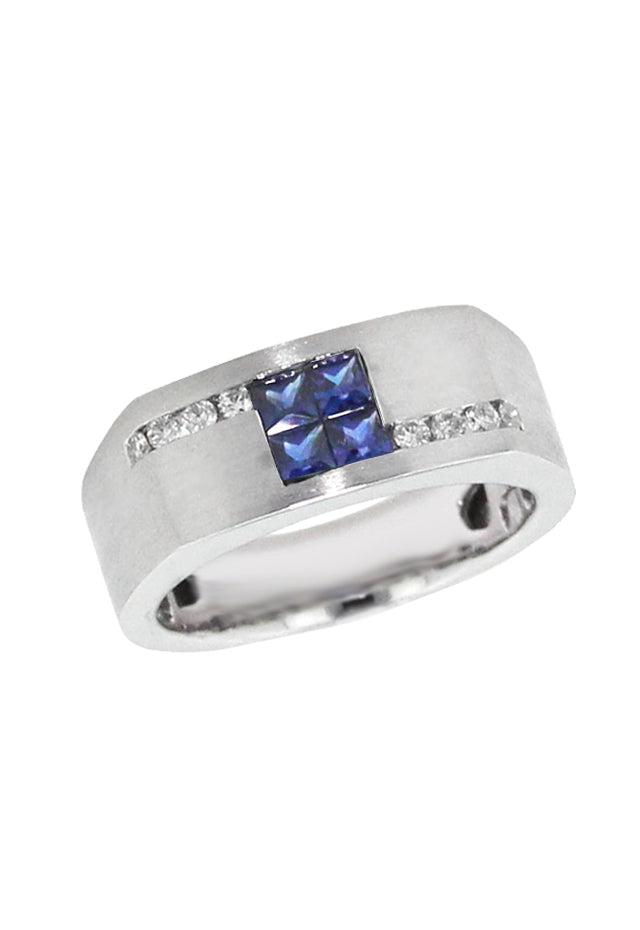 Sapphire Diamond Ring 0.98 TCW