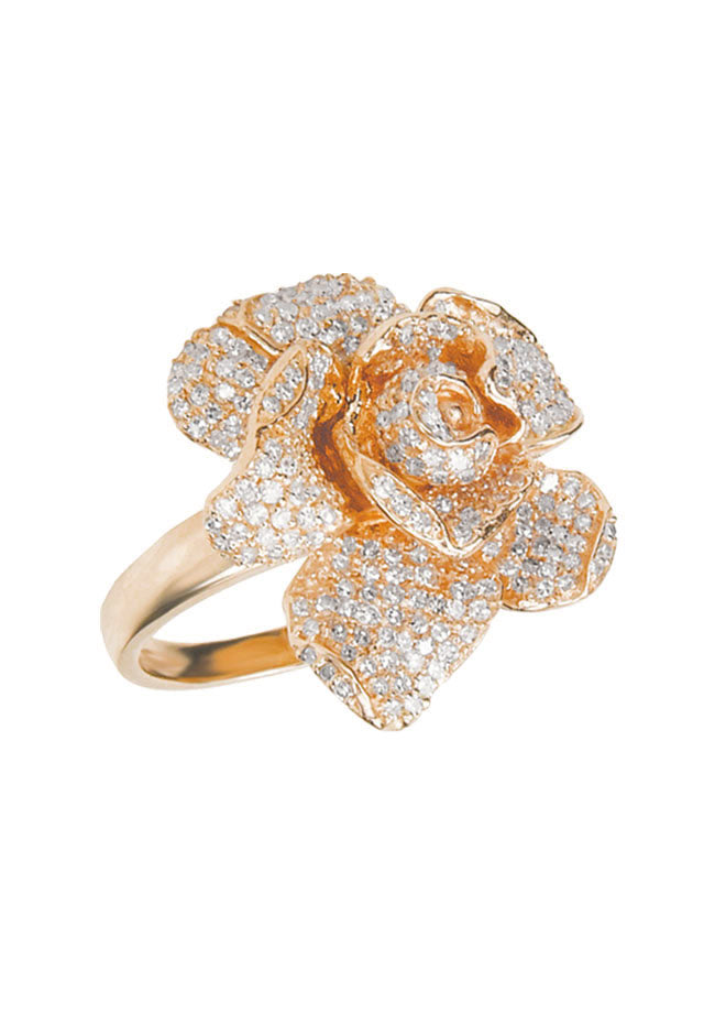 Effy Jardin 14K Rose Gold Diamond Flower Ring, 1.12 TCW