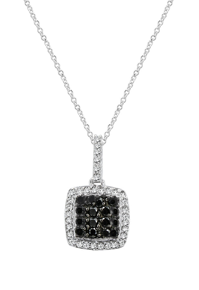 Prism Black Diamond And Diamond Pendant, .58 TCW