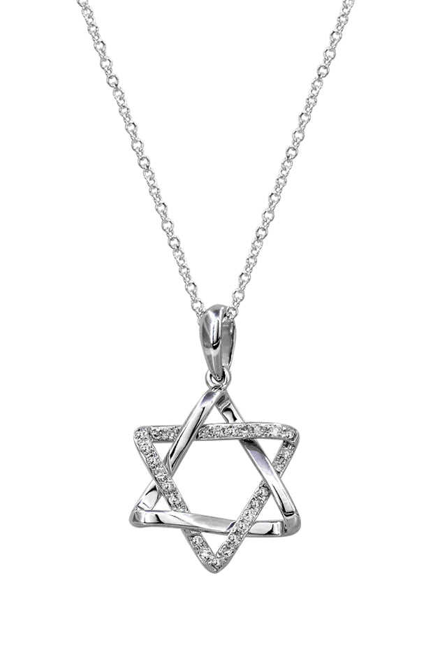 Pave Classica Diamond Star David Pendant .12 TCW
